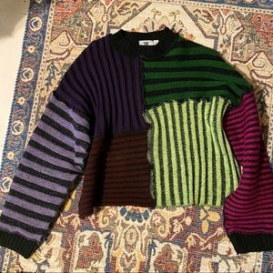 Patchwork striped sweater